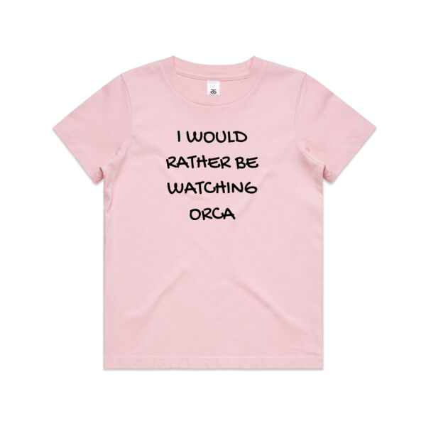 I Would Rather Be Watching Orca - YOUTH/KIDS - Kids Youth T shirt Thumbnail