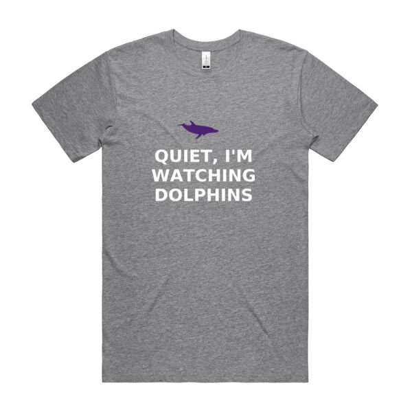 Quiet, I'm Watching Dolphins - Mens Staple Organic Tee Thumbnail